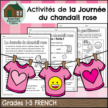 Preview of Activités de la Journée du chandail rose | NO PREP (Grades 1-3 FRENCH)