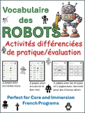 Activités de vocabulaire des robots en Français