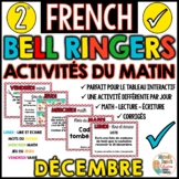 Activités du matin - DÉCEMBRE - French Bell Ringers - 2e année