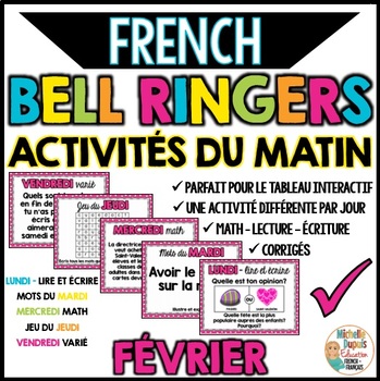 Preview of Activités du matin - FÉVRIER - French Bell Ringers