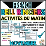 Activités du matin - NOVEMBRE - French Bell Ringers