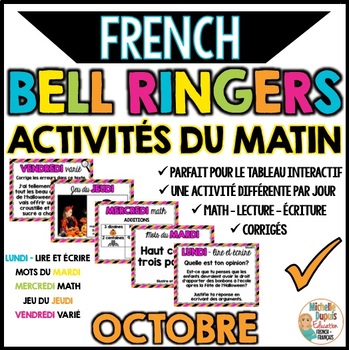 Preview of Activités du matin - OCTOBRE - French Bell Ringers