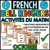 Activités du matin - Octobre - French Bell Ringers 1re année