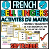 Activités du matin SEPTEMBRE - French Bell Ringers - 1re année