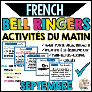 Preview of Activités du matin - SEPTEMBRE - French Bell Ringers