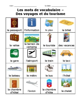 les voyages vocabulaire pdf