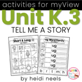 Activities Aligned to MYVIEW LITERACY UNIT 3-Kindergarten