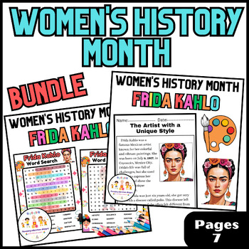 Preview of Activities BUNDLE Frida Kahlo Worksheets | Women's History Month
