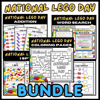 Preview of Activities BUNDLE Lego Worksheets National Lego Day