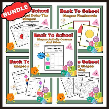 Preview of Geometric Math Shapes Activities BUNDLE Worksheeets