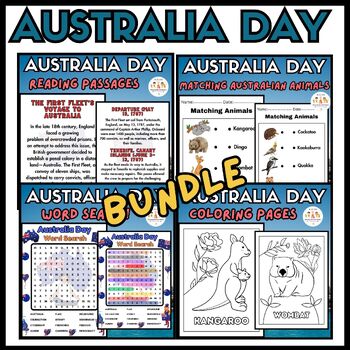 Preview of Activities BUNDLE Worksheets Australia Day
