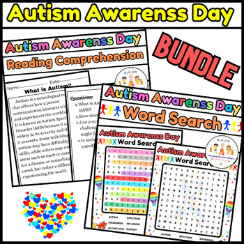 Preview of Activities BUNDLE Worksheets Autism Awarenss Day