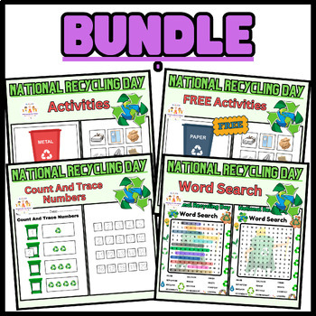 Preview of Activities BUNDLE Worksheets Recycling Day | Environmental Science / Earth Day