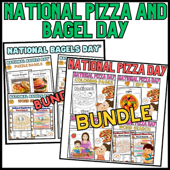 Preview of Activities BUNDLE Worksheets PIZZA And Bagel Day