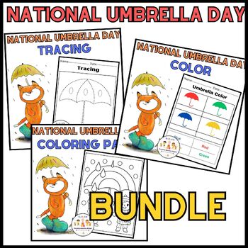 Preview of Activities BUNDLE Worksheets Umbrella Day