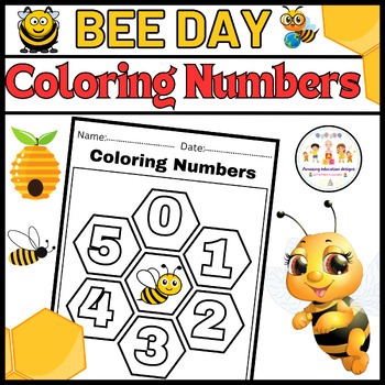 Preview of Activities Coloring Numbers Worksheets Bee Day