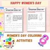 Activities Coloring Pages Women's Day