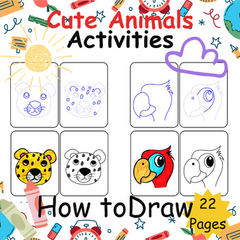 Preview of Activities Drawing: How to Draw Cute Animals