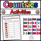 Activities Flags ,Countries And Nationalities Worksheets
