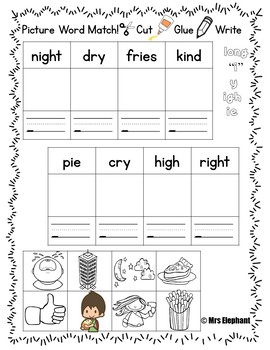 Activities For Reading Wonders First Grade Unit 4 Week 4 Long i y igh ie