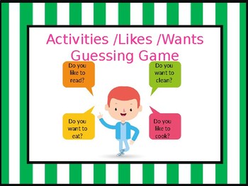 Preview of Activities / Likes / Dislikes Guessing Game