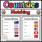 Activities Matching Flags Countries Worksheets