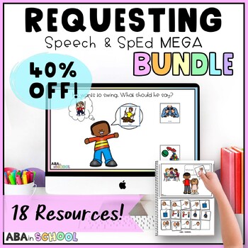 Preview of Activities Requesting Speech Therapy Receptive Language IEP Goals MEGA BUNDLE