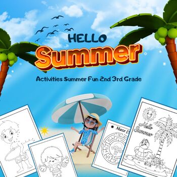Preview of Fun Activities Summer 2nd 3rd Grade | Coloring Pages | Summer Packet NO PREP Rev