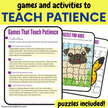 Preview of Games and Activities That Teach Patience | SEL | Character Ed