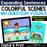 Summer Speech Therapy | Expanding Sentences | WH Question Visuals