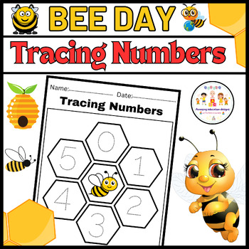 Preview of Activities Tracing Numbers Worksheets Bee Day