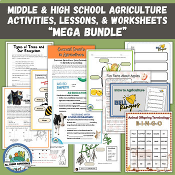 Preview of Middle & High School Agriculture Activities, Lessons, & Worksheets (BUNDLE #3)