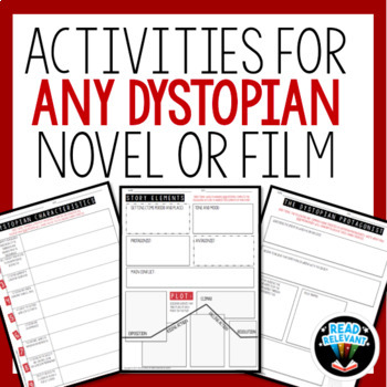 Preview of Dystopian Literature Activities for ANY Dystopian Novel Study Short Story, Film