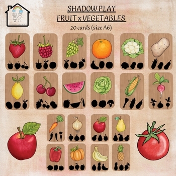 Preview of Activities for Children,fine motor skills: Shadow Play with Fruit and Vegetables