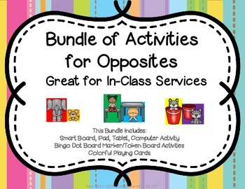 Preview of No Print Speech Therapy Bundle for Opposites
