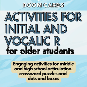 Preview of Activities for R  Articulation for MS and HS Speech Therapy