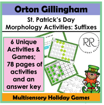 Preview of Activities for Suffixes: St. Patrick's Day Orton Gillingham Activities (SOR)