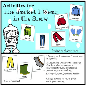 Activities for The Jacket I Wear in the Snow by Mrs Preschool | TPT