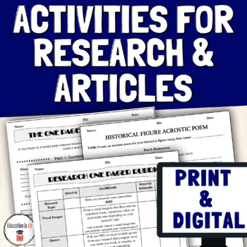 Preview of Print & Digital Research Project & Current Events News Article Summary Analysis