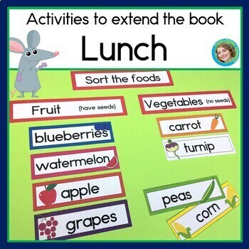Preview of Activities for the Book Lunch by Denise Fleming | Sorting Graphing Class Book