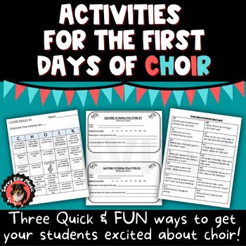 Preview of Activities for the first day(s) of Choir-EDITABLE / Choir Lesson Plans
