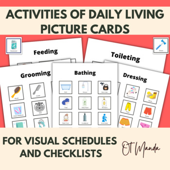 Preview of Activities of Daily Living Picture Cards |Bathe Dressing Grooming Feeding Toilet