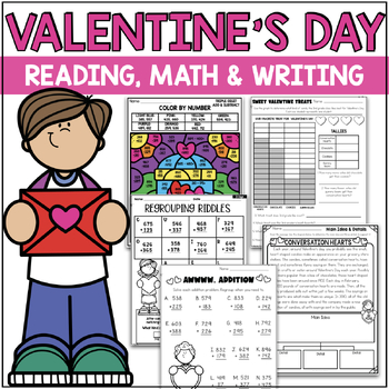 Preview of Valentine's Day Activities No-Prep Math & Reading Comprehension