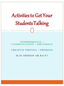 Preview of Activities to Get Your Students Talking