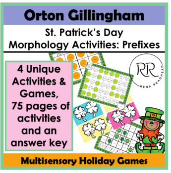 Preview of Activities with Prefixes: St. Patrick's Day ELA Centers, Orton Gillingham (SOR)