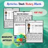 Activity Biography Character’s Black History Month