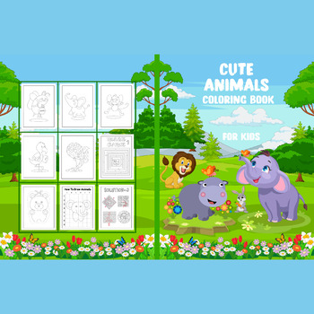 Preview of Activity Book for Kids Cute Animals Coloring Pages for Kids