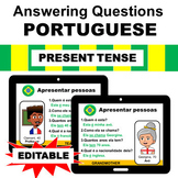Back to School Brazilian Portuguese questions Vocabulary EDITABLE