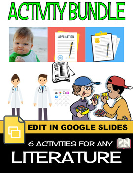 Preview of Activity Bundle For Any Literature Text (Edit in Google Slides) Distant Learning