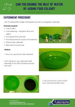 Preview of Activity - Can you change the heat of water by adding food colour?